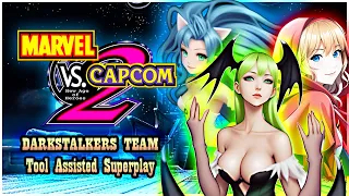 【TAS】MARVEL VS CAPCOM 2 (ARCADE  NAOMI  2000) - DARKSTALKERS TEAM - MORRIGAN  FELICIA  B.B HOOD