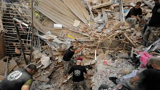 Efforts to rescue those trapped in rubble in Beirut