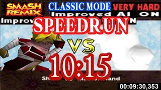 Smash Remix - Classic Mode Speedrun with Sheik (VERY HARD) in 10:15