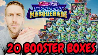 20 Booster Boxes of Twilight Masquerade Pokemon Cards...WHERE ARE THE SIRS?