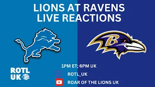 Detroit Lions @ Baltimore Ravens LIVE REACTIONS | NFL 2023 Week 7