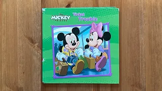 Ash reads Disney’s Mickey and friends Ticket Trouble by Catherine Hapka illustrated by Sue DiCicco