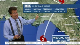 Potential waterspouts and tornados as Hurricane Idalia hits 105 MPH