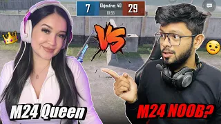 👑 M24 Queen vs M24 King? | Pro Sniper Girl Challenge Me for TDM M24 Match - BGMI