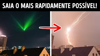 Se você vir este feixe de laser, um raio pode cair nas proximidades