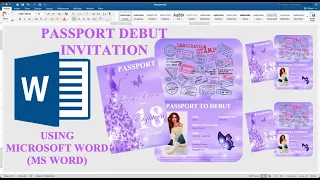 PURPLE PASSPORT | How to make PASSPORT DEBUT INVITATION in Microsoft Word (MS Word) | Cassy Soriano