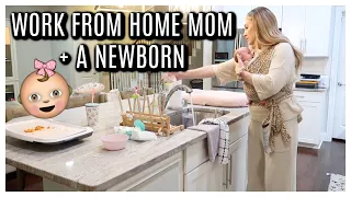 DAY IN THE LIFE | WORK FROM HOME MOM + A NEWBORN | Tara Henderson