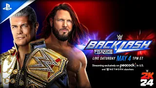WWE 2K24 - Cody Rhodes vs AJ Styles in backlash 2024 | WWE 2K24 gameplay on ps4 | Akay gaming