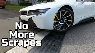 BMW i8 won't scrape with Pyle Driveway Curb Ramps!