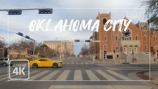 Driving Downtown Oklahoma City 4K - The Big Friendly State!