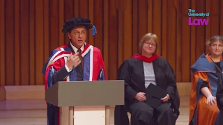 Bollywood superstar, Shah Rukh Khan, accepts his Honorary Doctorate from The University of Law