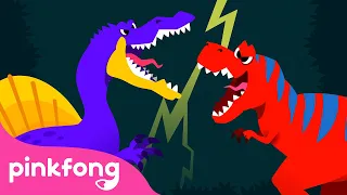 Espinossauro vs. Tiranossauro | Canções de Dinossauro | Pinkfong Canções para crianças
