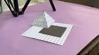 3D Trick Art on Line Paper Floating Pyramid