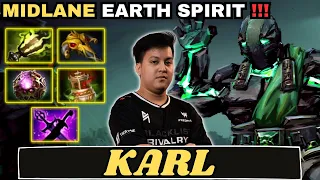 🔥 Karl EARTH SPIRIT Midlane Gameplay 7.34 🔥 KARL Perspective - Full Match Dota 2