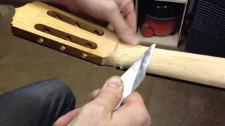 Pablo Requena Carving the neck on a classical guitar 2