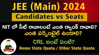 JEE(Main)-2024 - Expected Cut-Off Ranks for getting Seat in NITs / IIITs/GFTIs - Candidates vs Seats