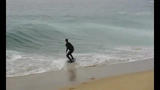 Skimboarding Small, Perfect Waves at The Wedge - Raw Footage