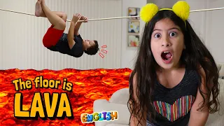 Maria Clara and JP pretend the floor is lava - Funny Stories of Maria Clara and JP