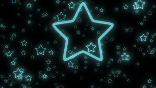 【4K】❤Neon Light Blue Stars Flying Star Background Video Loop❤【Background】【Wallpaper】