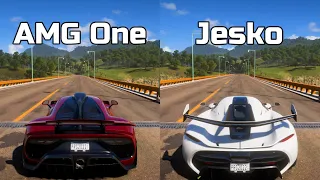Forza Horizon 5: Mercedes-AMG One vs Koenigsegg Jesko - Drag Race