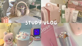 Study vlog 🎀 5am morning routine, waking up early, being productive, trying Japanese snacks, etc.