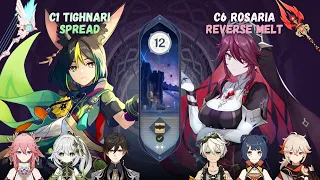 C1 Tighnari Spread & C6 Rosaria Reverse Melt | 3.4 Spiral Abyss - Floor 12 9 Stars