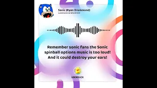 Sonic's lesson about the Sonic spinball options music