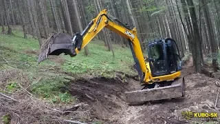 JCB 8085 excavator digging forest road | Time-lapse video by GoPro HERO5 Black