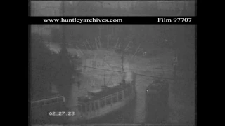 Frankfurt, Germany with trams in 1932.  Archive film 97707