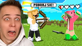 NAPADŁEM NA MOJĄ SIOSTRĘ w MINECRAFT! *MUSIAŁA SIĘ PODDAĆ?!*