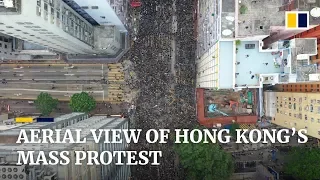 Stunning aerial footage of Hong Kong's historic protest