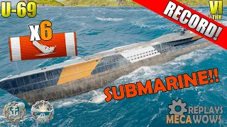 SUBMARINE U-69 6 Kills & 104k Damage | World of Warships Gameplay 4k