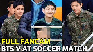 BTS Taehyung Watching Soccer Match At Stadium With His SDT Military Unit | Full Fancam 240331