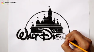 How to draw walt disney logo | Disney drawing - Disney Castle