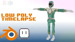 PS1 Style Graphics - Green Ranger Model and Texture Time Lapse