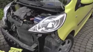 How to remove headlight, change bulb,  Aygo, Peugeot 107, Citroen C1