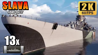 Battleship Slava - 13 citadels with cv devastating strike