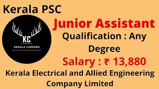 Junior Assistant for Kerala Electrical and Allied Engineering Company Ltd in KPSC @KERALACAREERS