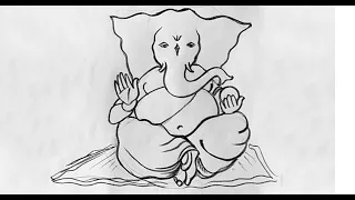 Lord Ganesha line drawing easy for beginners