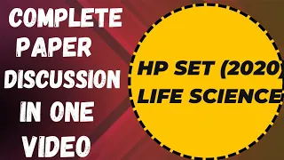 HP State Eligibility Test Question Paper l Life Science Paper l 2020 l HP SET Exam l Bio Pathshala