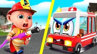 Fire Truck Cute - Wheels On the Bus Go Round and Round More Nursery Rhymes & Kids Songs