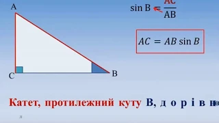 Геометрія 8 клас. Співвідношення між сторонами і кутами прямокутного трикутника.
