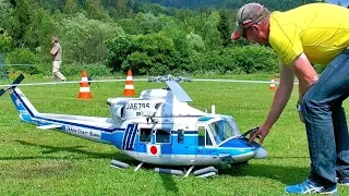 STUNNING BIG RC BELL-412 (JA6795) SCALE MODEL TURBINE HELICOPTER FLIGHT DEMONSTRATION