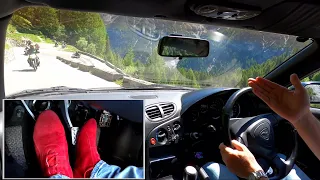 Stelvio Pass RX-7 FD top to bottom mountain road driving In Car POV Pedal Cam Foot Cam Mazda JDM