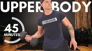 SAVAGE DUMBBELL UPPER BODY WORKOUT at HOME (45 Minutes)