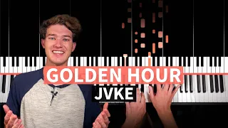 Golden Hour - JVKE - PIANO TUTORIAL (accompaniment with chords)