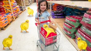 ANIMAL Shopping in a MINI Shopping Cart (Oaks First Animal)