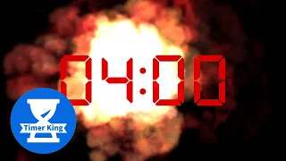 4 Minute Ticking Countdown Timer With Bomb Explosion Sound | Digital LED Style.