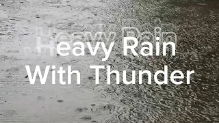 Tranquil mind after listen the relaxing sounds of heavy rain with thunder