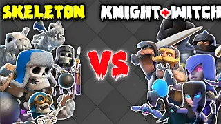 Skeleton Vs Knight+Witch |4 vs 4|Clash Royale Olympics |Who will win?